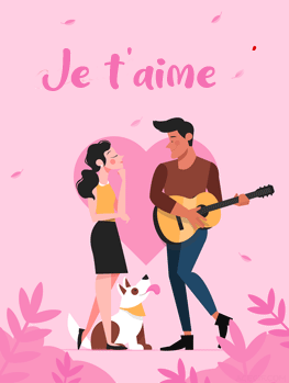 Gif animé je t'aime guitare